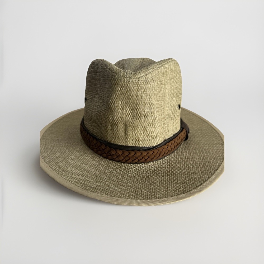 Scala Outback Hat Men's Large Western Brown‎ Dorfman Pacific Chin Strap NWT Toyo